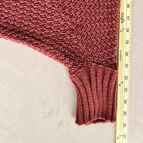 NWT Davi & Dani Rust Chunky Knit Open Front Cardigan – Women’s Small - Picture 3 of 11